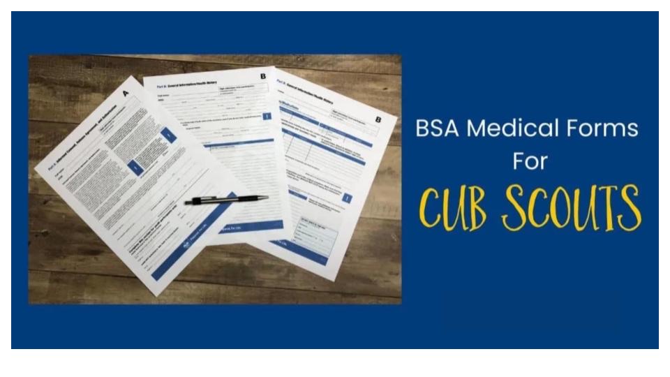 Scouting medical forms for Cub Scouts